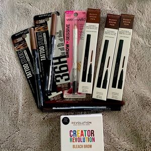 6 brow pencils 2 eyeliners 1 brow pomade all new and unused